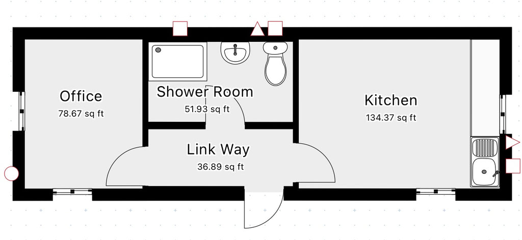 No 763 | CUSTOM 32x10 ft Unit | Office, Canteen & New WC / Shower Room