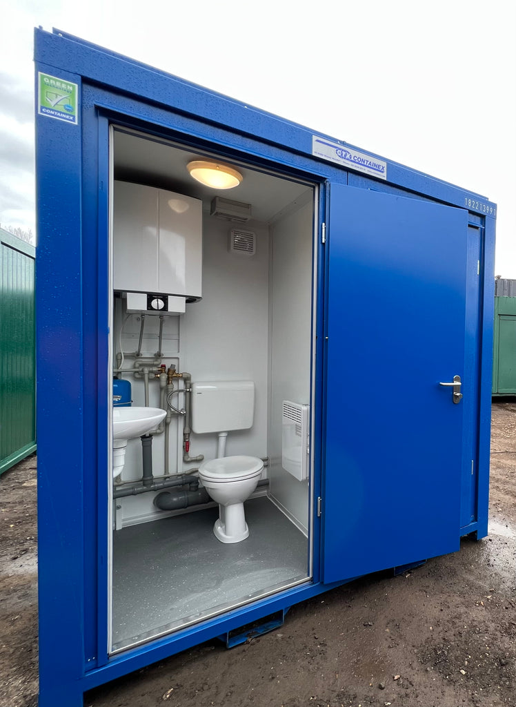 No 855 | NEW 1 Toilet & 1 Shower Block | 8x5 Ft | Portable Containex Unit | Blue