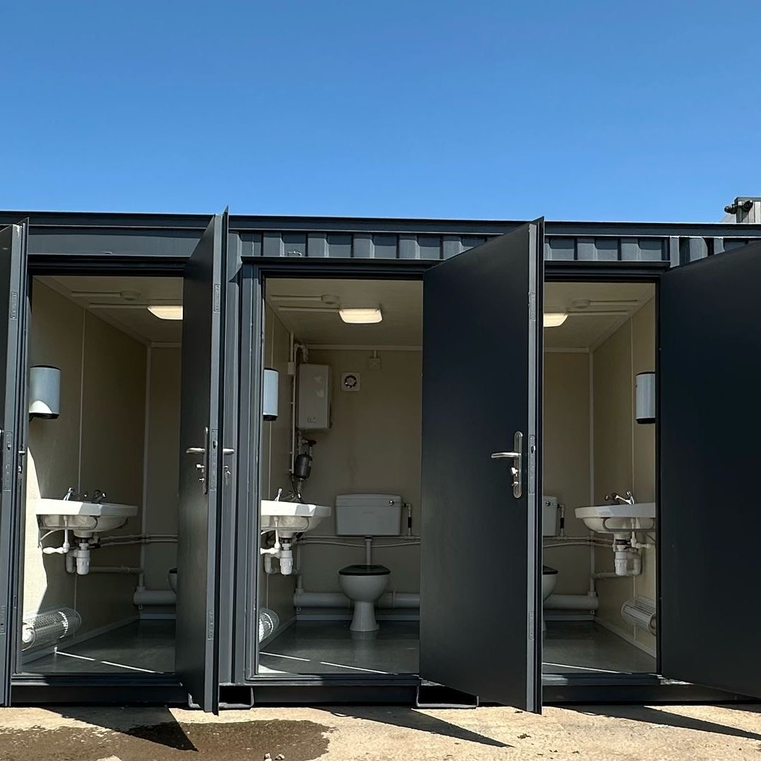 Toilet Block | 20 x 8ft Ft | 5 Bays | Anti-Vandal | Portable Toilet Block | No 1432