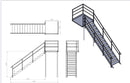 Staircase with Landing  for Cabins Stack and Building Site Set Ups- Unrefurbished | No S13U
