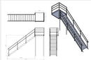 Staircase with Landing  for Cabins Stack and Building Site Set Ups- Unrefurbished | No S13U