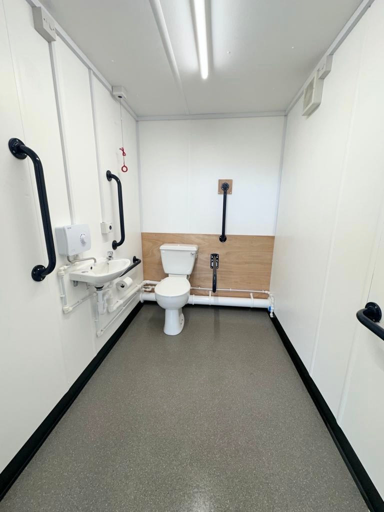 32x10ft | CUSTOM | Cabin / Container | Mens / Ladies + Disabled Access Toilet Block | Portable Anti-Vandal Building | Welfare | No 1395