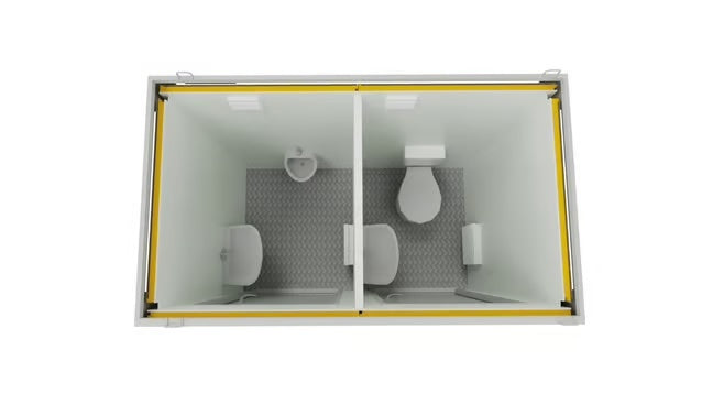 Toilet + Urinal | Male / Female WC + Urinal | 8x5 Ft | NEW Portable Toilet Block Toilet Block | Light Grey | No 792