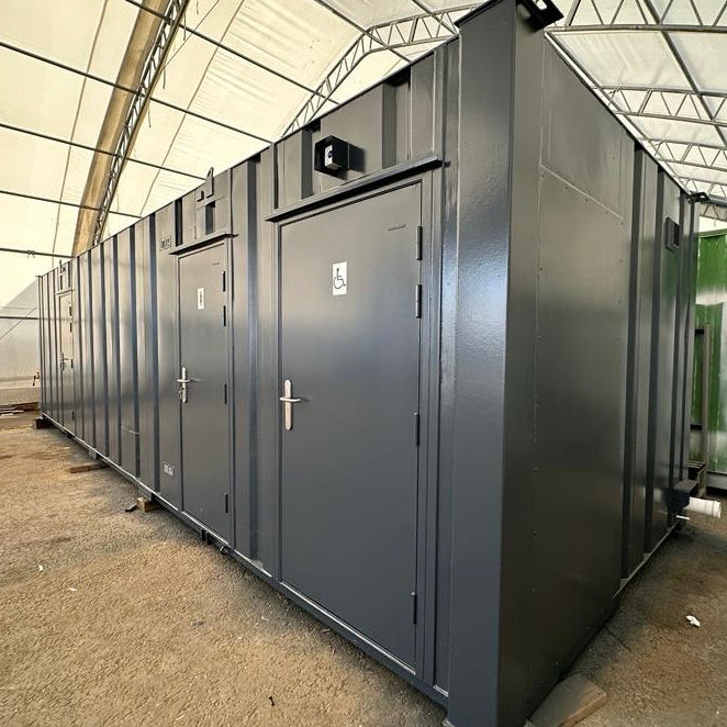 32x10ft | CUSTOM | Cabin / Container | Mens / Ladies + Disabled Access Toilet Block | Portable Anti-Vandal Building | Welfare | No 1395