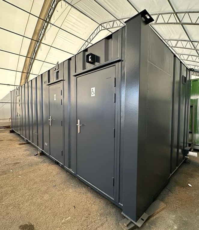 32x10ft | CUSTOM | Cabin / Container | Mens / Ladies + Disabled Access Toilet Block | Portable Anti-Vandal Building | Welfare | No 1395