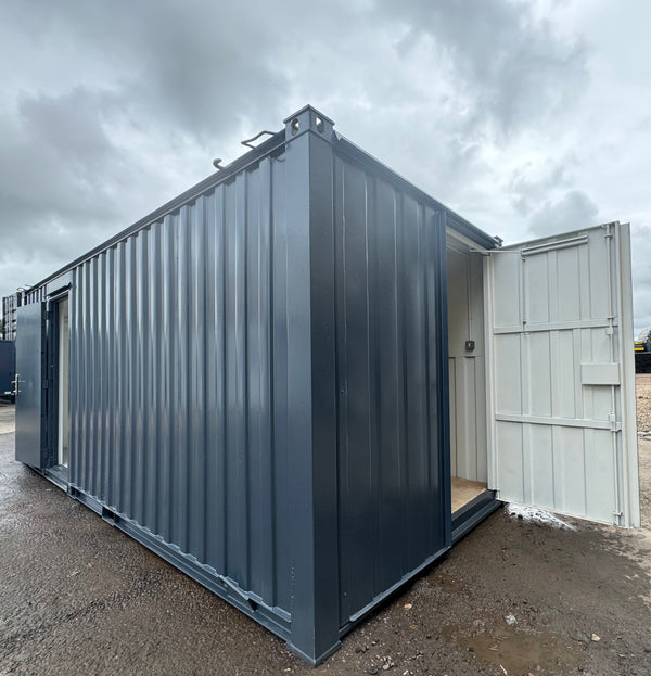 21x8ft | Office & Storage 50/50 Split | Cabin / Container Store | Portable Anti-Vandal Building | No 1227