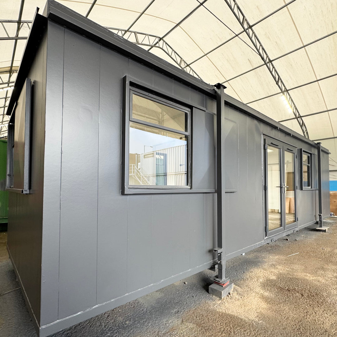 32x10ft | CUSTOM Cabin House | Living / Kitchen, Bedroom & Bathroom | French Doors | Portable Building | No 1263