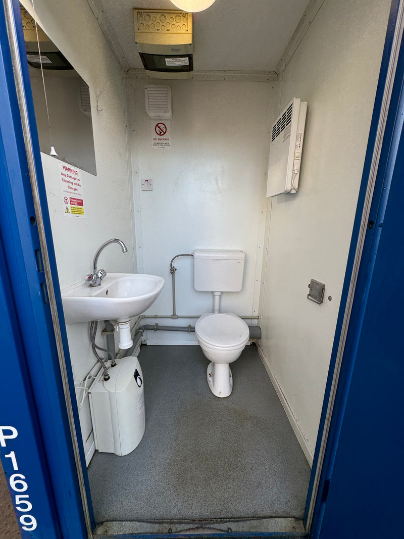 Double Toilet Blocks | Male Female WC | 8x5 Ft | Unrefurbished Portable Toilet Block 1+1 Toilet Blocks | Blue | No 1385