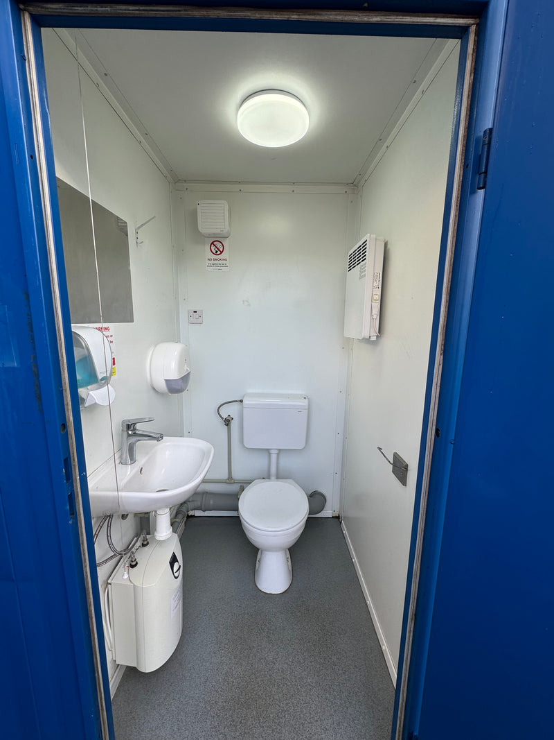 Double Toilet Blocks | Male Female WC | 8x5 Ft | Unrefurbished Portable Toilet Block 1+1 Toilet Blocks | Blue | No 1385