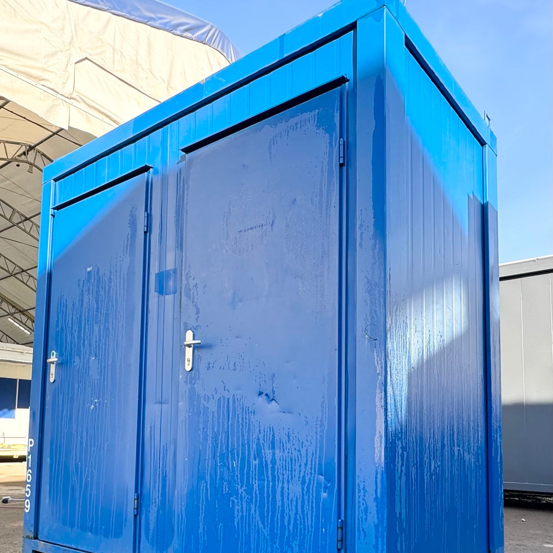 Double Toilet Blocks | Male Female WC | 8x5 Ft | Unrefurbished Portable Toilet Block 1+1 Toilet Blocks | Blue | No 1385