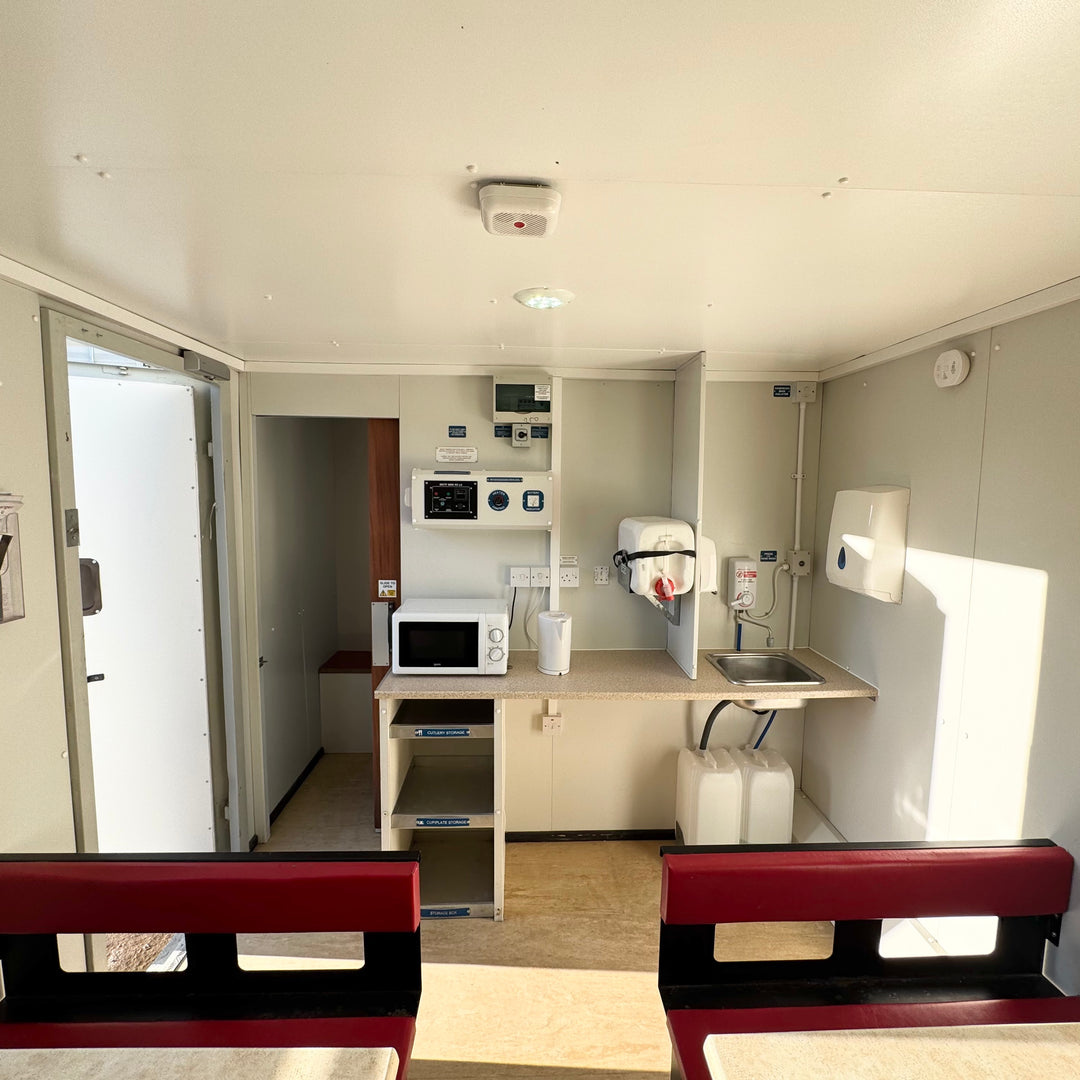 25x9ft | Static Welfare Unit | Office, Toilet, Canteen, Drying Room & Generator 6KVA | Welfare | Anti-Vandal | No 1230