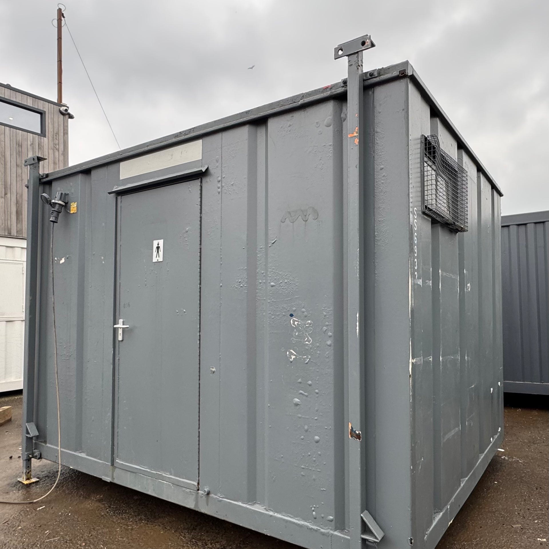 12 x 9 ft — 2+1 Toilet Block — Building Site Accommodation — Portable Anti-Vandal Cabin — exterior view