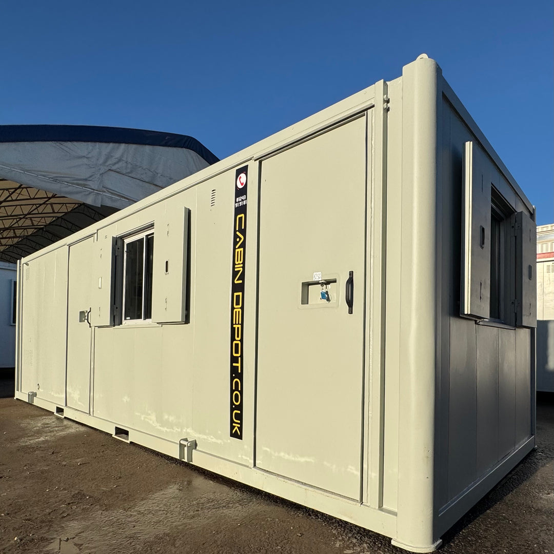 25x9ft | Static Welfare Unit | Office, Toilet, Canteen, Drying Room & Generator 6KVA | Welfare | Anti-Vandal | No 1250