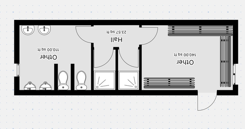 32x10ft | Toilet Block + Twin Shower Room + Drying Room | Changing Room | Anti Vandal Cabin | Portable building | Welfare | No 1348