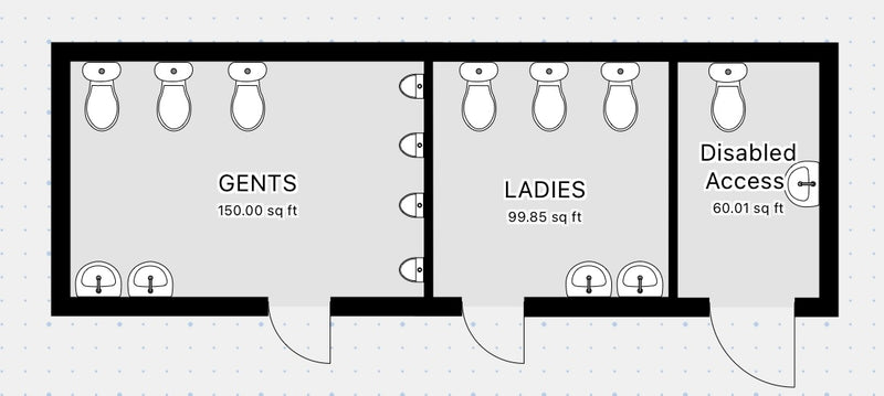 32x10ft | CUSTOM | Cabin / Container | Mens / Ladies + Disabled Access Toilet Block | Portable Anti-Vandal Building | Welfare | No 1395