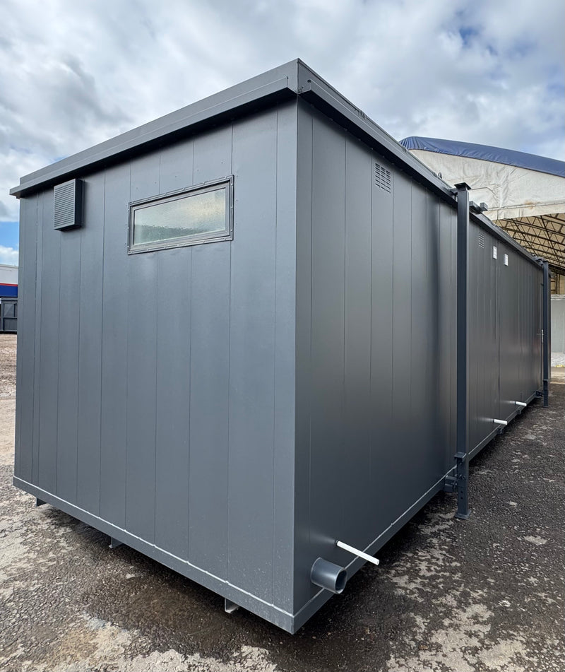 32x10ft | Toilet Block + Twin Shower Room + Drying Room | Changing Room | Anti Vandal Cabin | Portable building | Welfare | No 1348