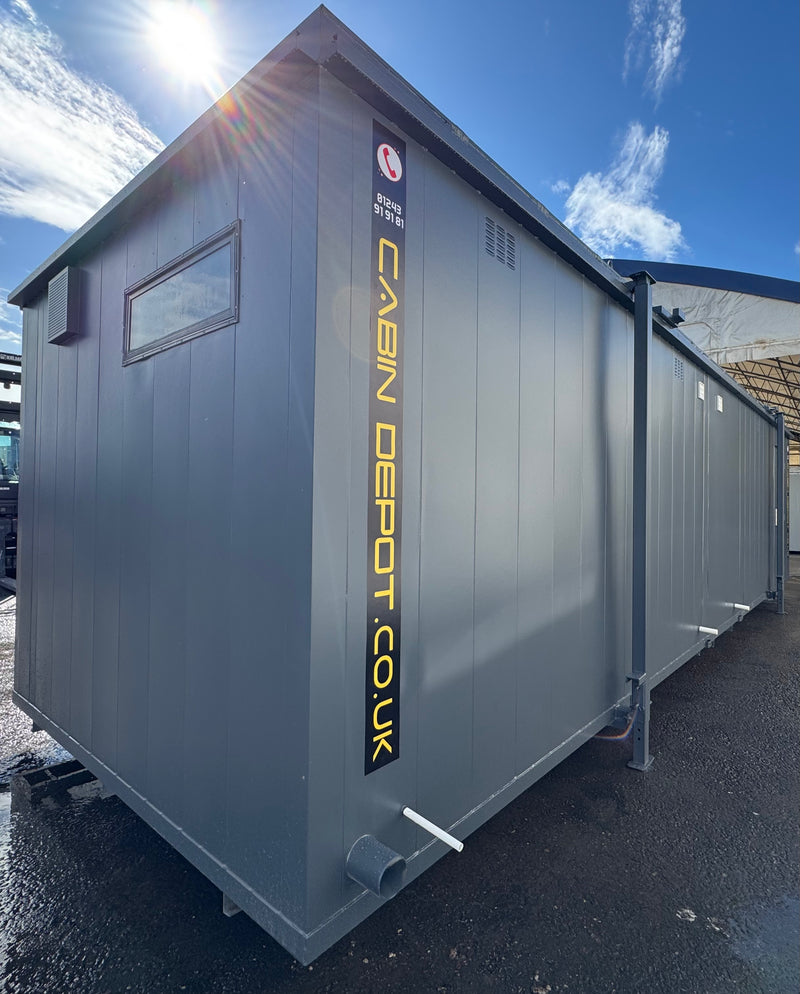 32x10ft | Toilet Block + Twin Shower Room + Drying Room | Changing Room | Anti Vandal Cabin | Portable building | Welfare | No 1348