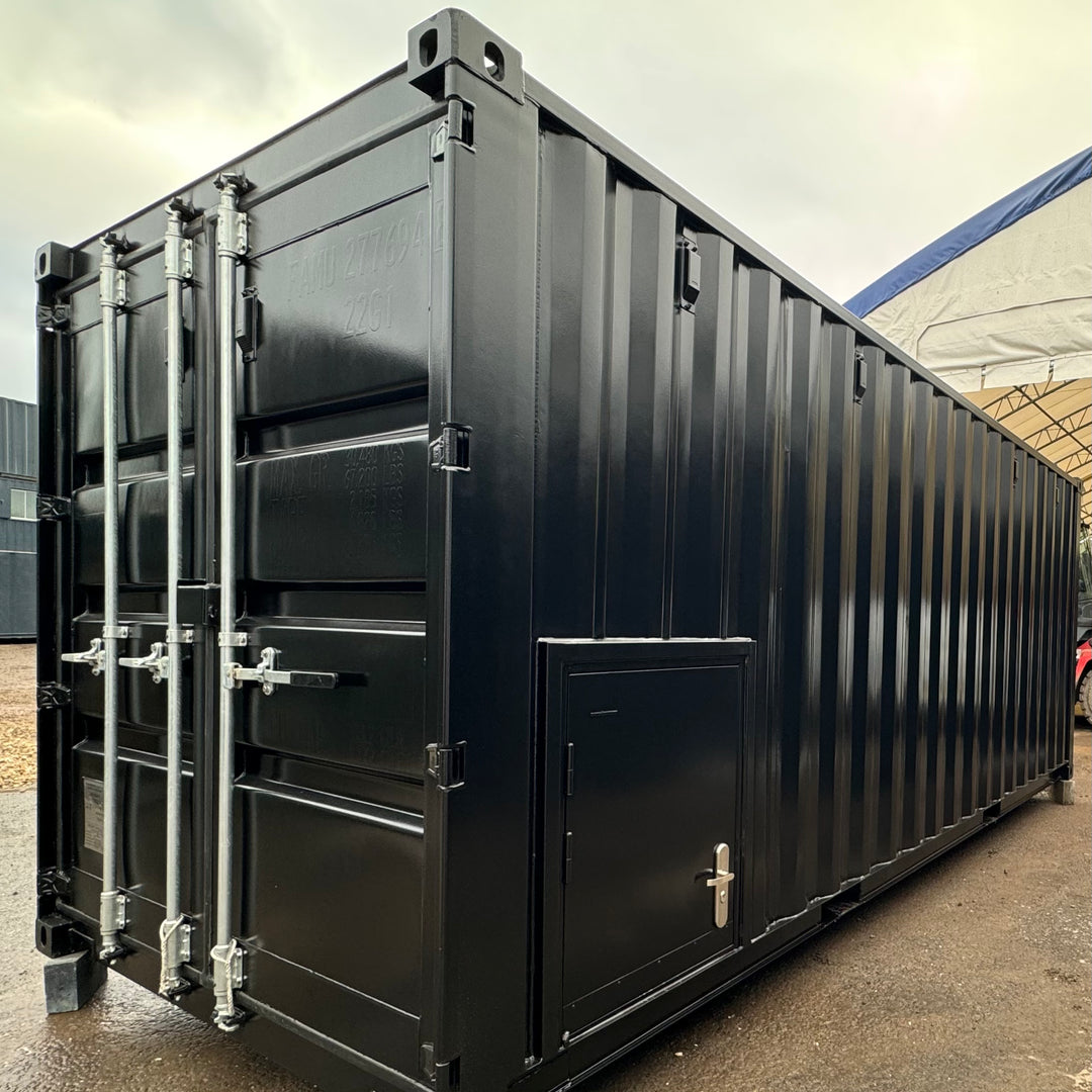 20x8ft CUSTOM Converted/Modified Shipping Container | Jet Black