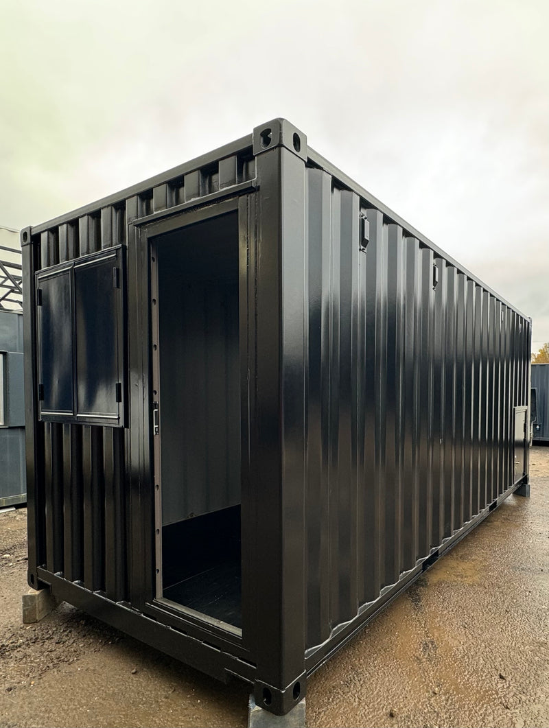 Converted Container Ship 20x8ft CUSTOM Converted/Modified Shipping Container | Jet Black