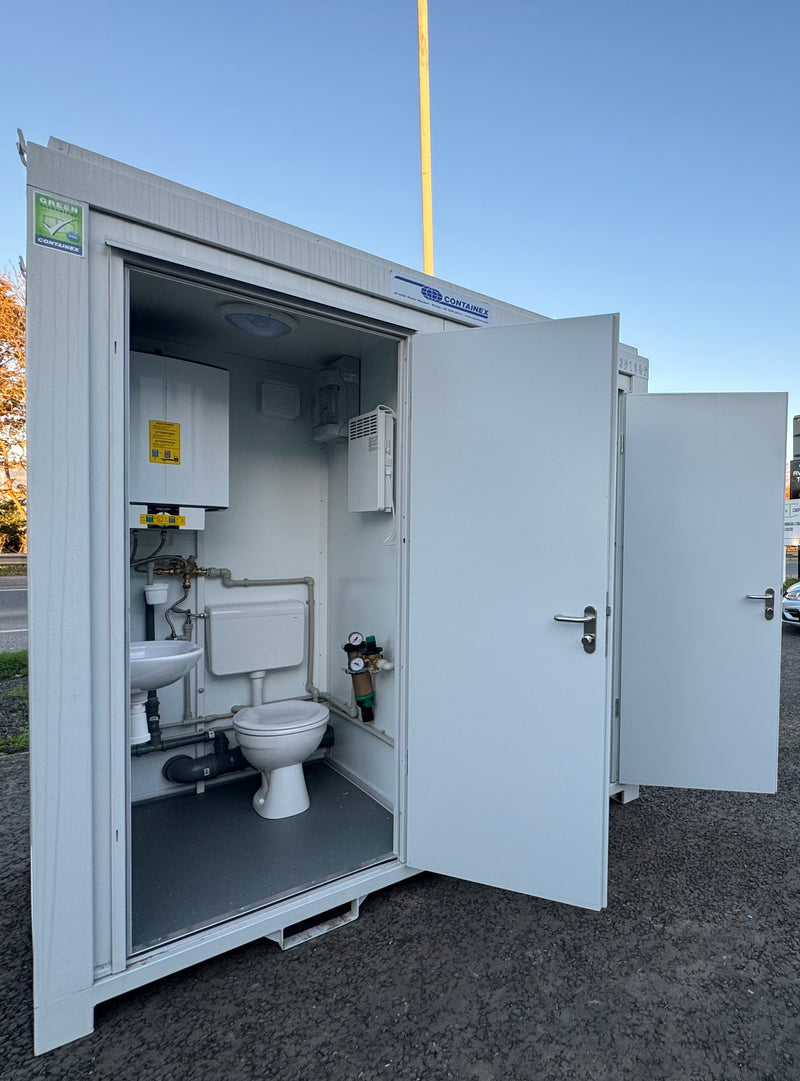 NEW 1 Toilet & 1 Shower Block | 8x5 Ft | Portable Containex Unit | GREY | No 855 LG