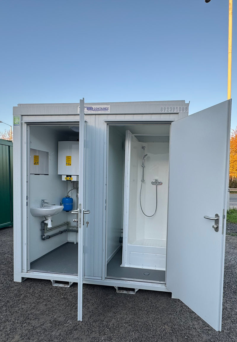 NEW 1 Toilet & 1 Shower Block | 8x5 Ft | Portable Containex Unit | GREY | No 855 LG