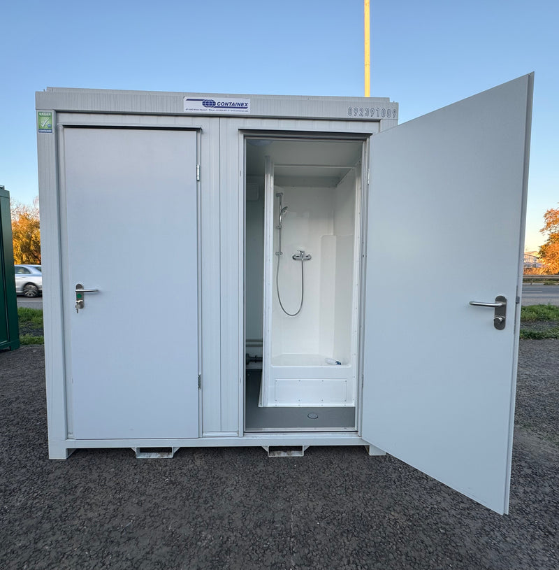 NEW 1 Toilet & 1 Shower Block | 8x5 Ft | Portable Containex Unit | GREY | No 855 LG