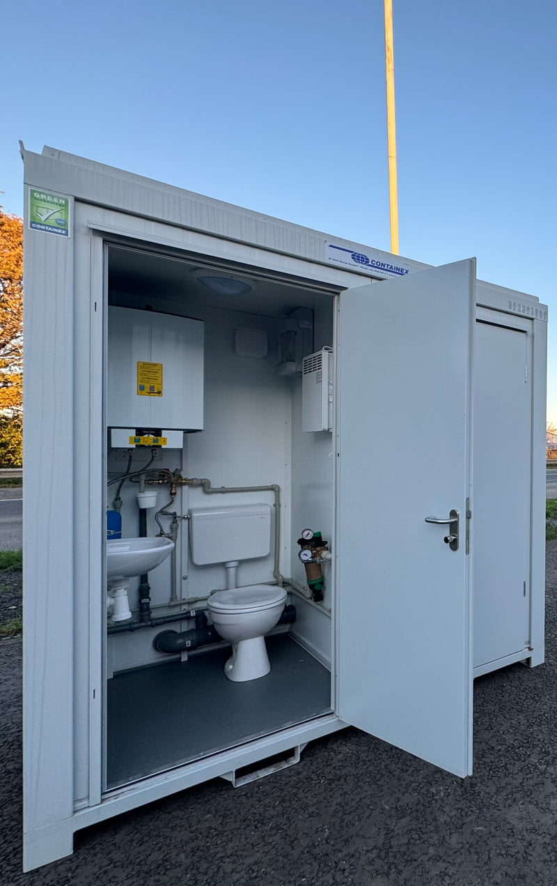 NEW 1 Toilet & 1 Shower Block | 8x5 Ft | Portable Containex Unit | GREY | No 855 LG