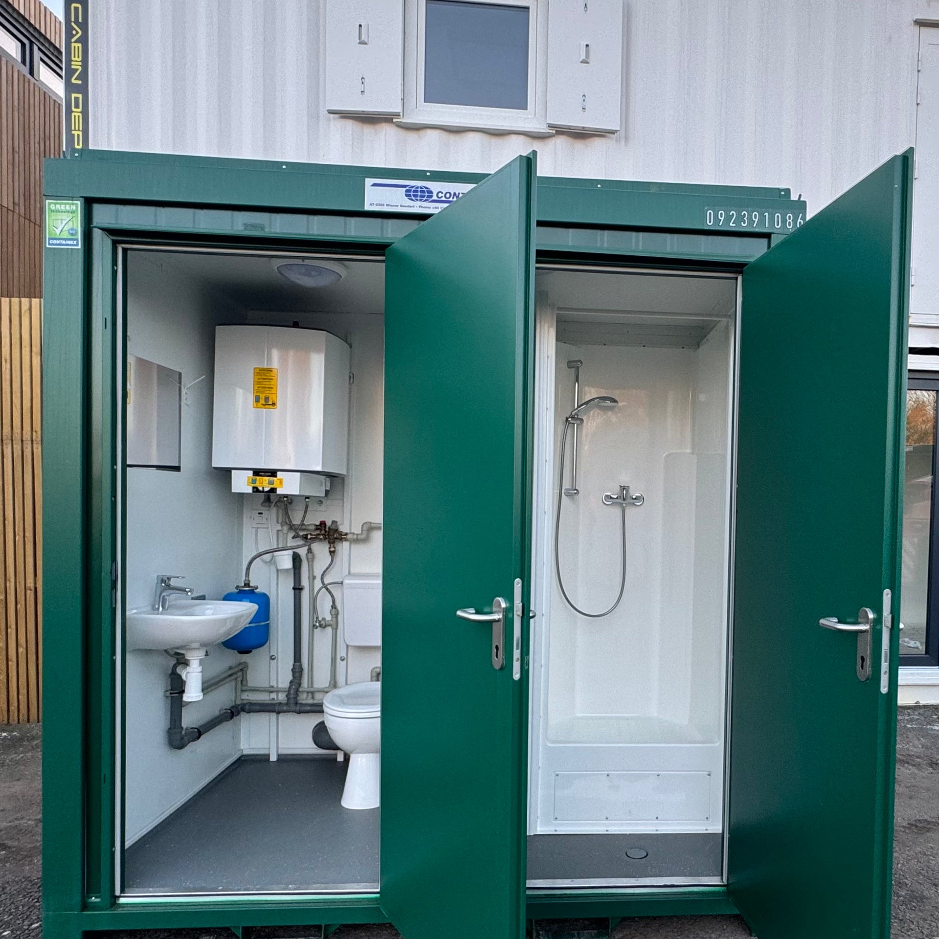 Toilet & Shower Block | 8x5 Ft | Brand New |Portable Toilet Blocks| GREEN | Shower Blocks | No 855 G
