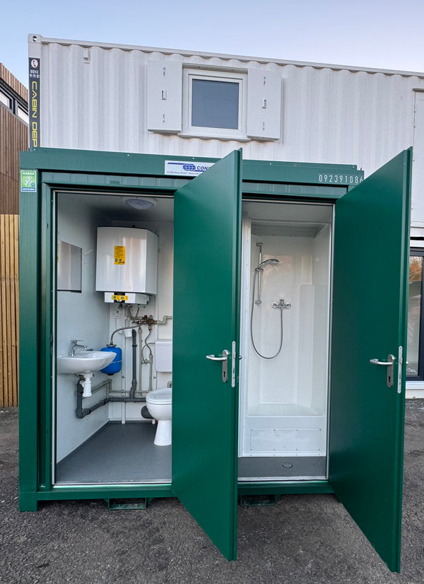 Toilet & Shower Block | 8x5 Ft | Brand New |Portable Containex Unit | GREEN | No 855 G