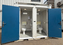 Double Toilet Block | Male & Female WC | 8x5 Ft | Unrefurbished Portable Toilet Block | 1+1 Toilet Block | Blue/White | No 1763