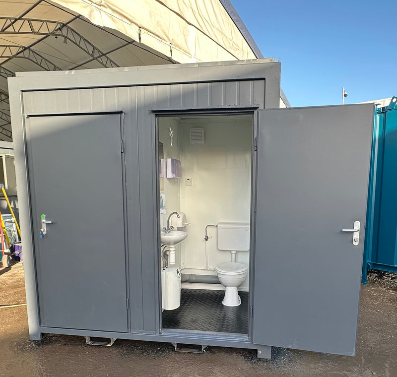 Double Toilet Block | Male Female WC | 8x5 Ft | Refurbished Portable Toilet Block | 1+1 Toilet | No 1388