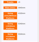 Staircase with Landing for Cabins Stack and Site Set Ups | Brand New |15 Tread Steel Staircase | No S15