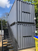 Staircase with Landing for Cabins Stack and Site Set Ups | Brand New |15 Tread Steel Staircase | No S15