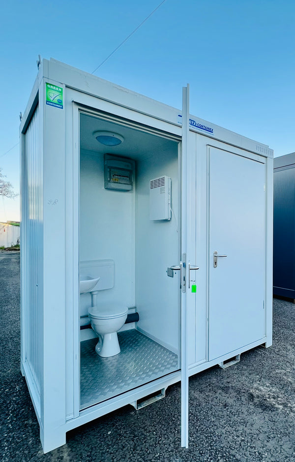 Double Toilet Block | Male Female WC | 8x5 Ft | NEW Portable Containex 1+1 Toilet Block | Light Grey | No 790