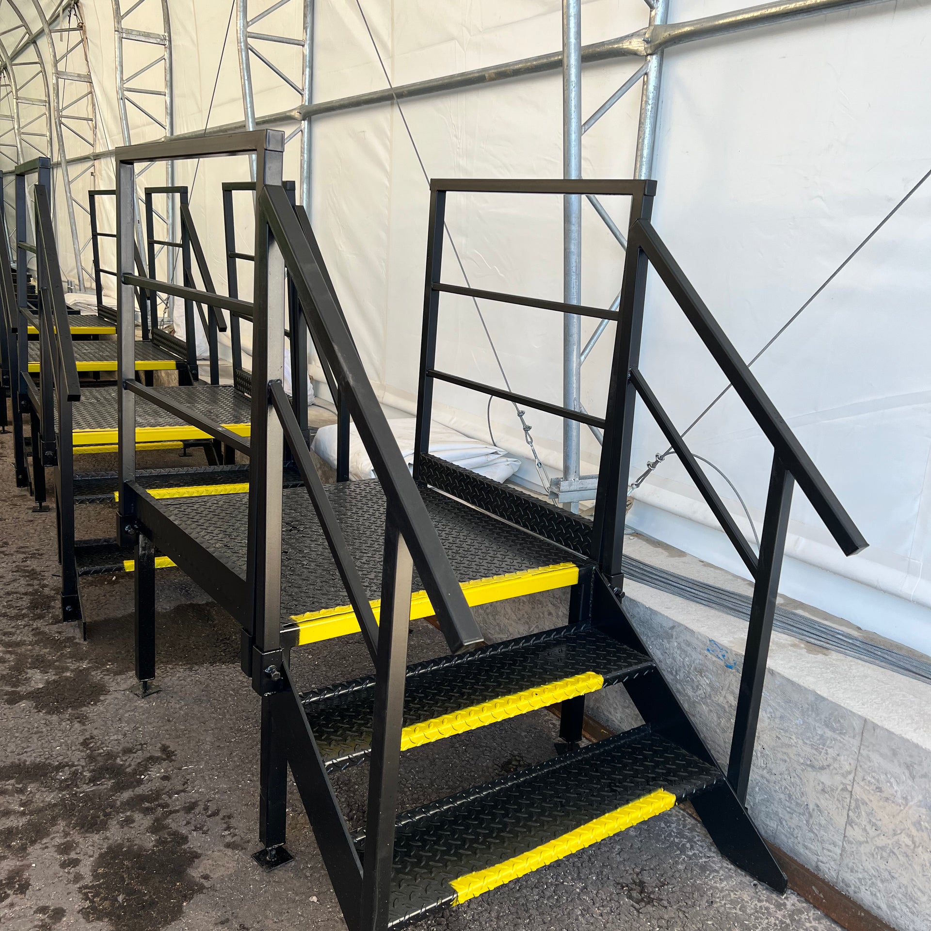 Steel Podium Steps for Toilet Blocks / Steel Staircase for Cabins and Wc | 3 Tread Steel Stairs | No P1