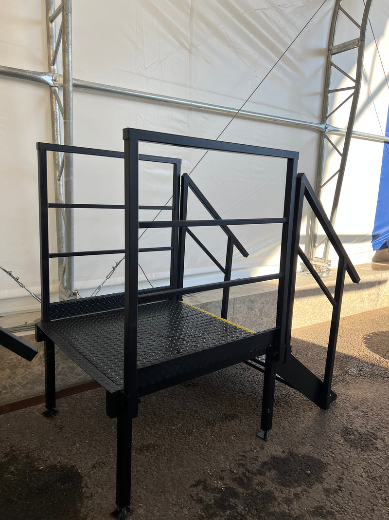 Steel Podium Steps for Toilet Blocks / Steel Staircase for Cabins and Wc | 3 Tread Steel Stairs